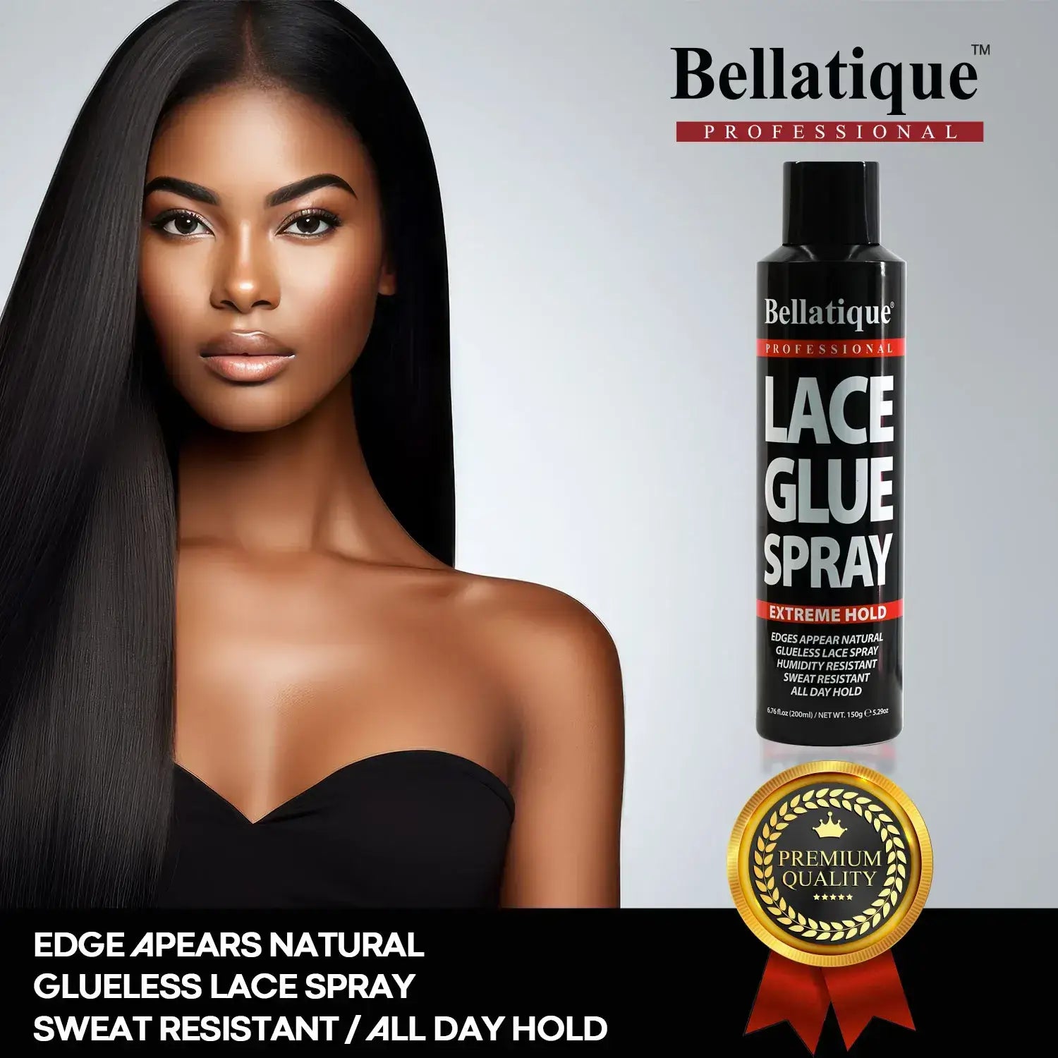 Designed Bellatique® Professional Lace Glue Spray highlights sheet