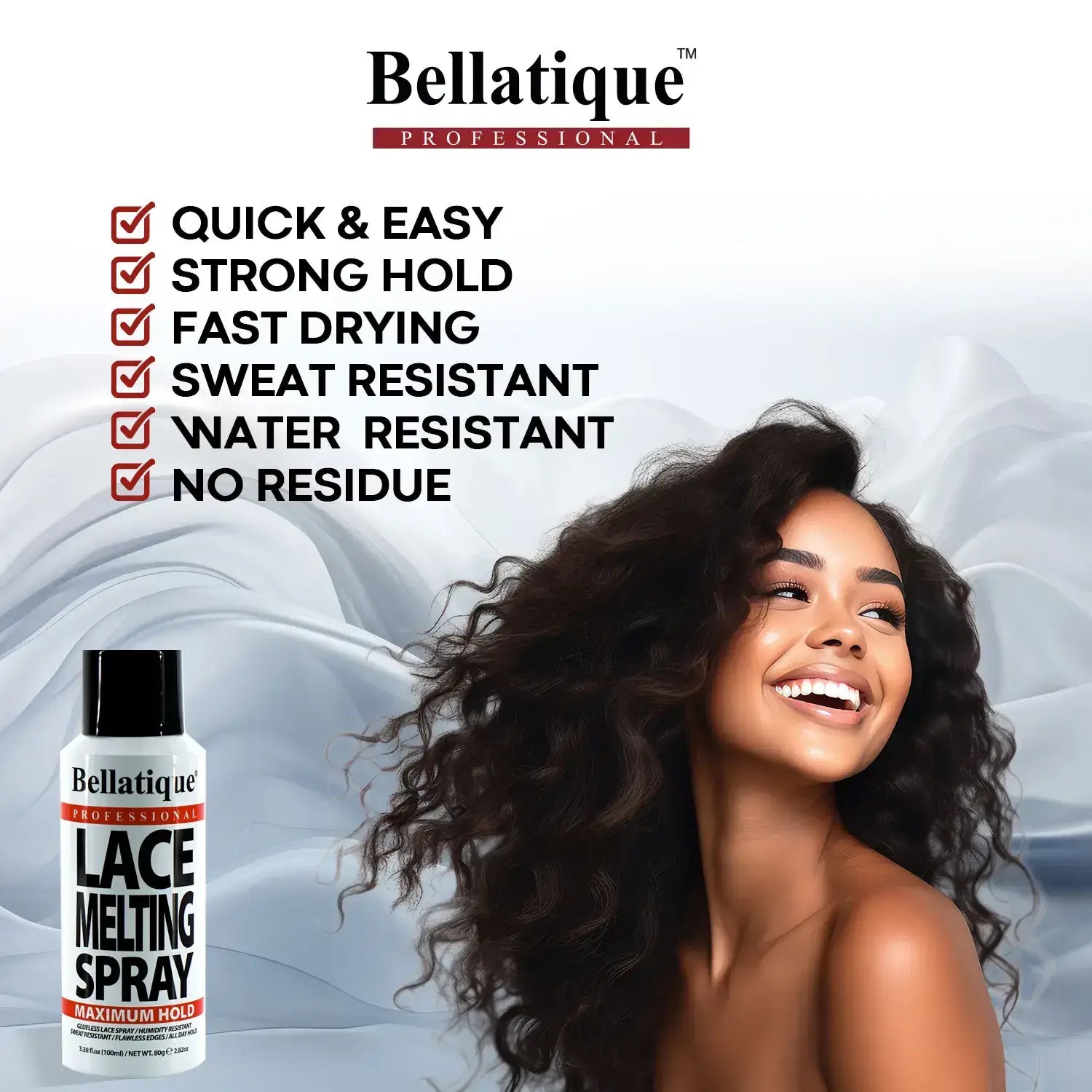  Designed Bellatique® Professional Lace Melting Spray highlights sheet