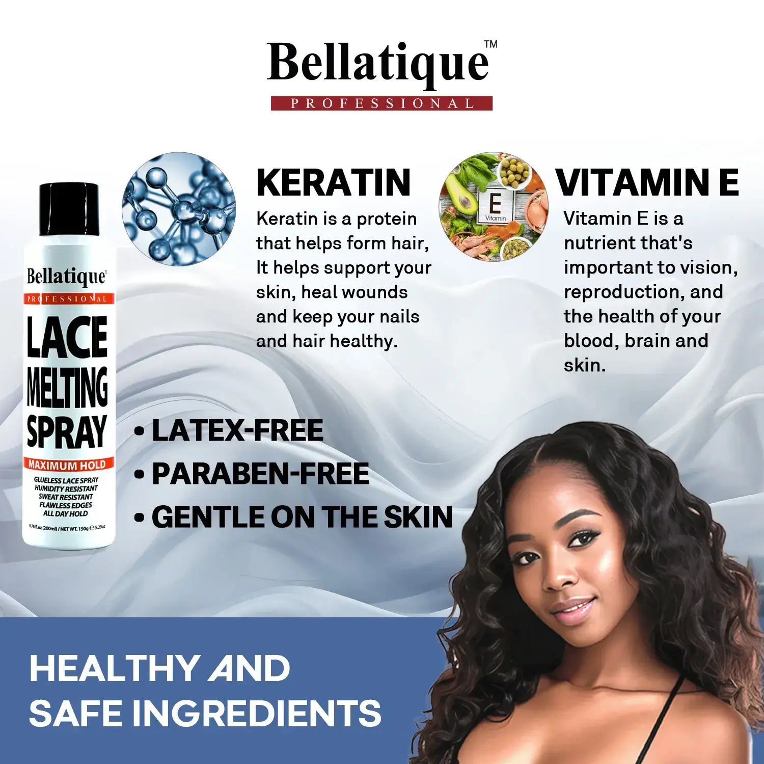  Designed Bellatique® Professional Lace Melting Spray product specifications sheet