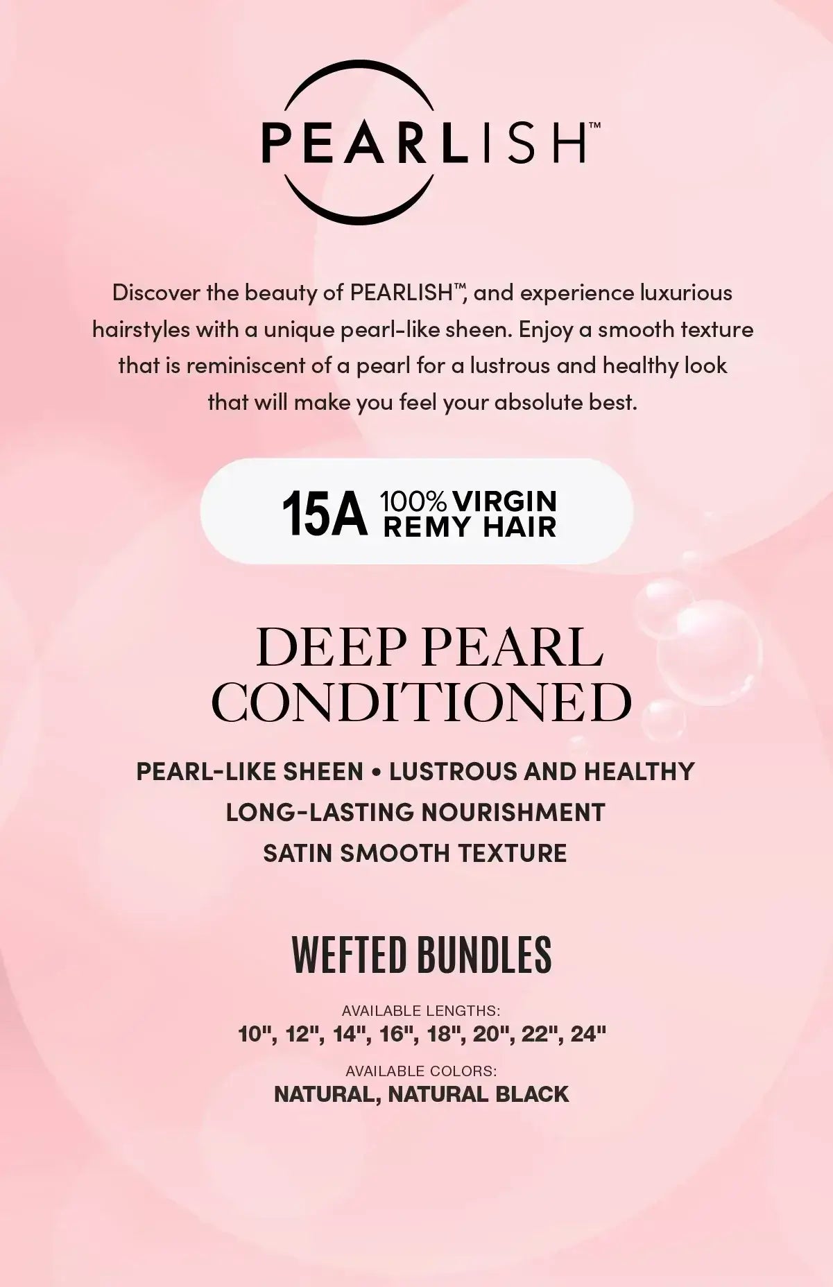 Sensationnel® Pearlish™ hair bundle information sheet