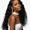 Partial front profile of a model with Sensationnel® Pearlish™ Euro Deep Wave hair bundles